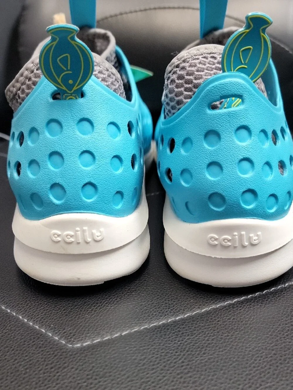 Kids Lightweight Aqua Blue Slip-On Water Shoes with Pull Tab